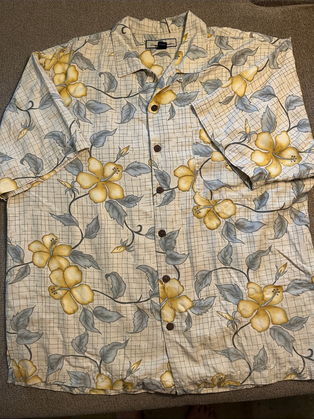 Tommy Bahama 100% Silk Short Sleeve Camp Shirt Hawaiian Floral SZ L